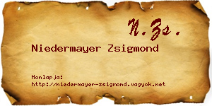 Niedermayer Zsigmond névjegykártya